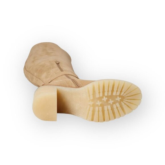 NEW $298 FREE PEOPLE TAN BEIGE JASPER PLATFORM KNEE HIGH BOOTS SIZE 38.5 / 8.5 - Picture 7 of 13